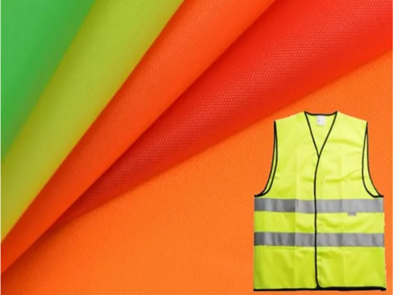Tissu Oxford en polyester 210d fluorescent pour gilet de sécurité